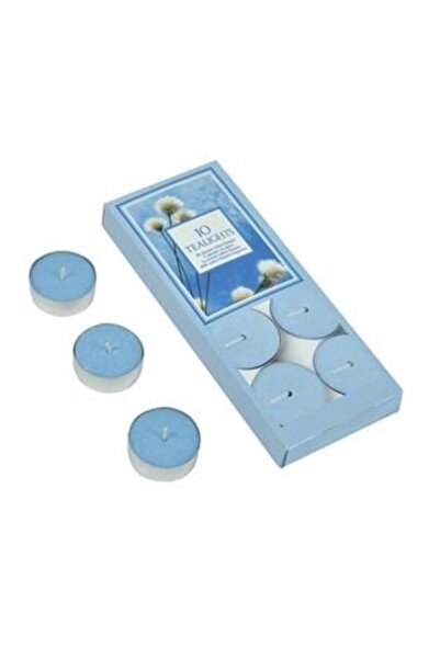 SHOPIENS Pill Candles Blue Cotton Flowers Ø3 x 2 cm - 10 pcs