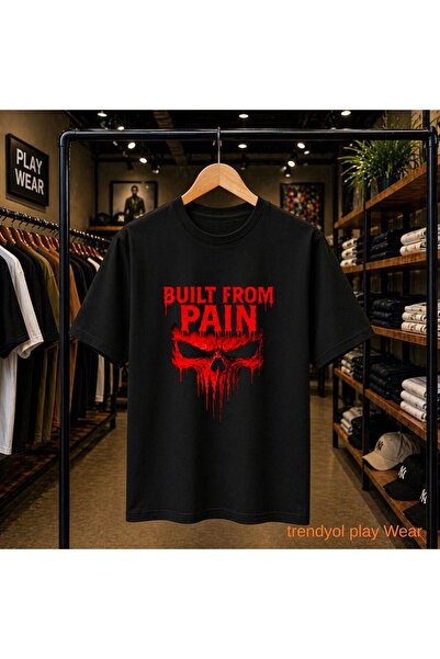 playwear Tricou cu imprimeu Paın Gögüs, 100% bumbac, supradimensionat, cu cro...