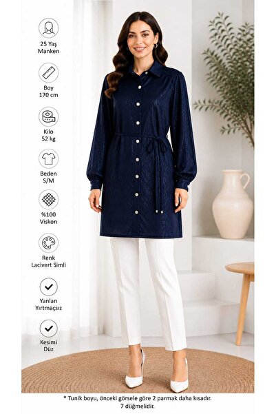 LOVE BEL BAĞLAMALI DESENLİ TAŞ DETAYLI TUNIK GÖMLEK
