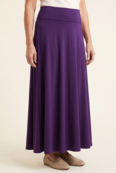 nacar çarşı Women's Mother Purple Long Buzi Mother Skirt with Elastic Waist