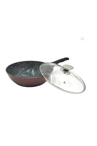 DAR scAluminum Ceramic Frying Pan 24cm With Glass Lid Induction Non-Stick