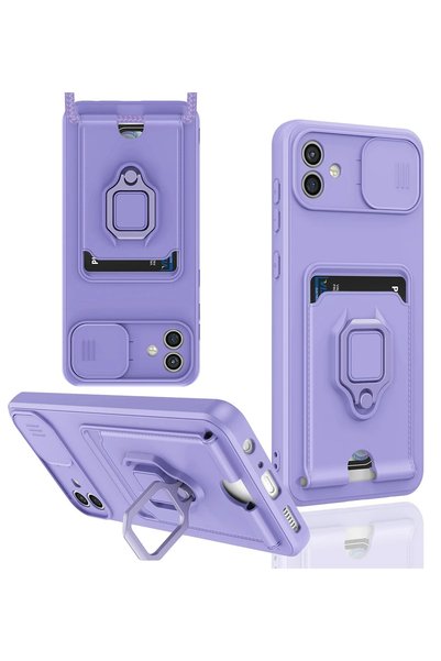 New Face ILKESHOP حافظة جديدة من السيليكون لهاتف Galaxy A05 مع حامل بطاقات وح...