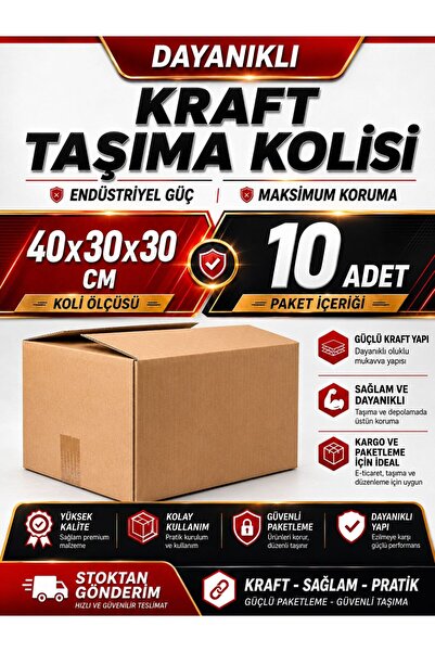 OPTİMEX Kraft Taşıma Taşınma Kolisi Çift Oluklu Dayanıklı E-Ticaret Kolisi Eş...