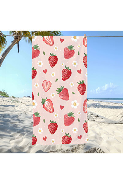 Piloji Strawberry Kids Beach Towel 75X150 cm – Special Design Soft Textured T...