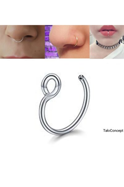 TakıConcept Paslanmaz Çelik Deliksiz Piercing Dudak Piercing Fake Piercing