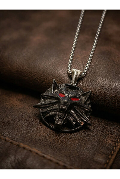 Velcari Minimalist Style Stainless Steel Men's Necklace with Wolf Figure