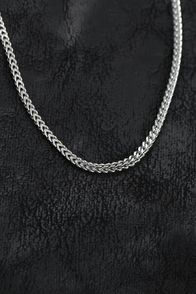 callerrons accessories سلسلة رجالية من الفولاذ 316L باللون الفضي طراز فوكستيل...