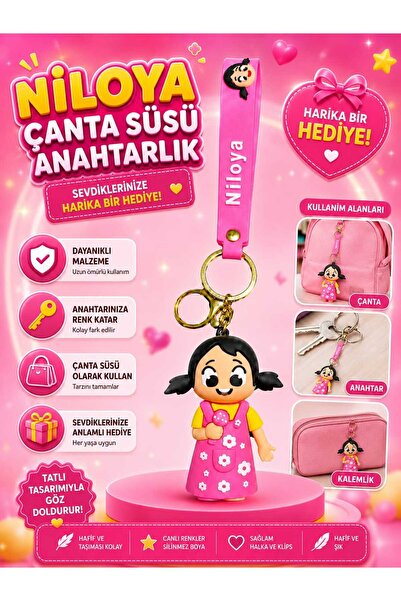 KAYLANIN DÜNYASI Niloya Keychain Bag Ornament |   Girl's Gift |   Birthday Gi...