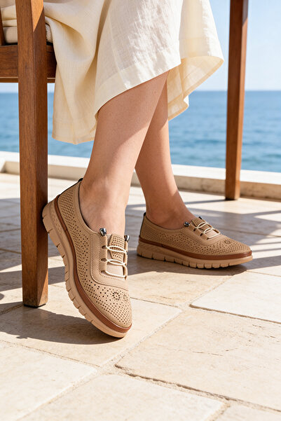 morpotin Orthopedic Perforated Light Sole Daily Comfortable Women's Shoes Bei...