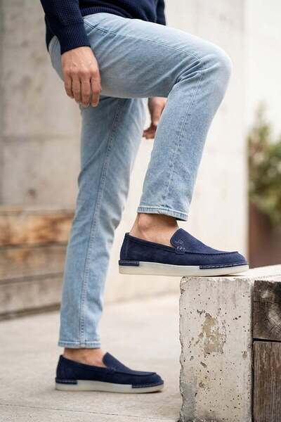 Ayakkabı Fuarı Luciano Bellini 26K-C27711 Formal Men's Casual Shoes Navy Blue