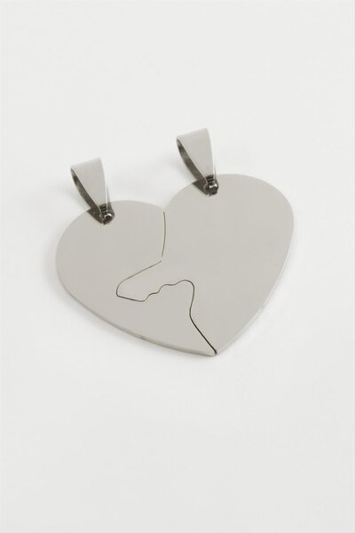 ZERO LAND Ilkeshop Heart Name Engravable Double Steel Pendant 3.5 (91745) Cm-...