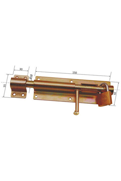 P&P ZAVOR APLICAT CU TIJA CILINDRICA SI INEL LACAT 50/150MM