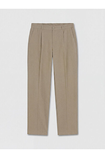 LC Waikiki Nevavm Regular Fit Linen Blend Men's Pleated Trousers with a Diffe...