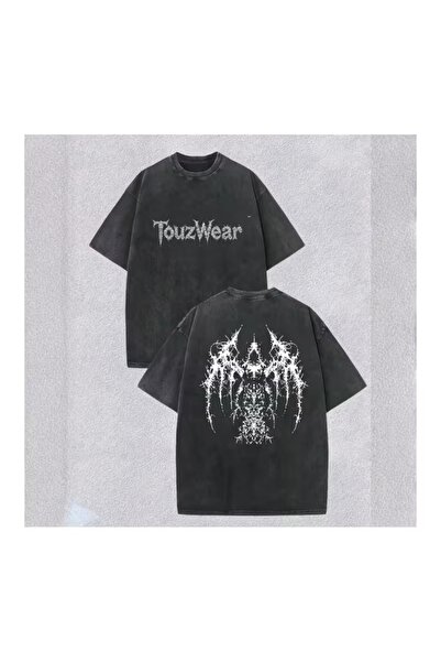 LAND MODA Gothic Angel cu imprimeu Lavabil Vintage Unisex supradimensionat tr...