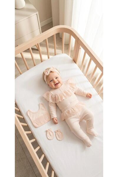 Miniday Baby Baby Girl Mevlütlük Newborn Hospital Release Lace Set of 5 100% ...