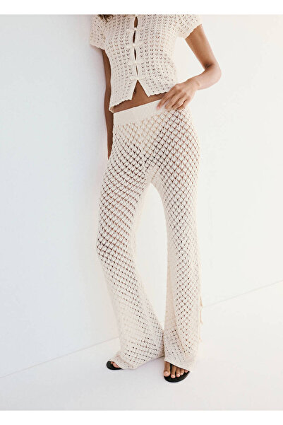 MANGO Woman Delikli örgü pantolon