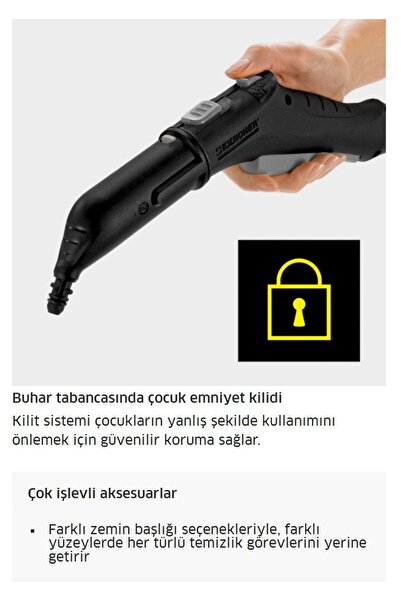 Karcher Sc 2 Easyfix Super Kit Buharlı Temizlik 1500W 3.2 Bar Cam Başlığı Yed...
