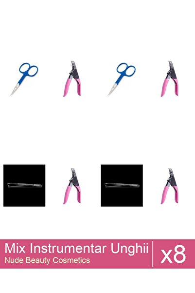 Makeup Set Mix 8 produse Forfecute: Penseta profesionala neagra subtire - One...