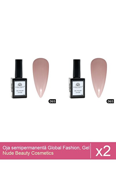 Makeup Set 2x Oja semipermanentă Global Fashion, Gel polish Elite Glow 15 ml,065