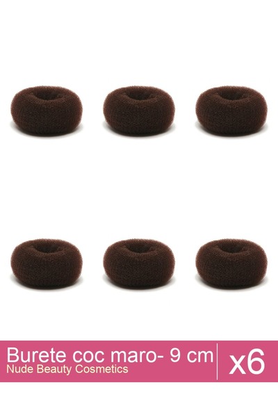 Makeup Set of 6 brown sponge buns - 9 cm diameter