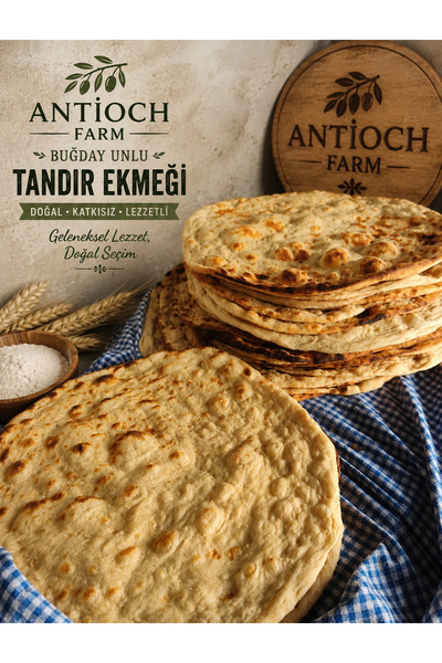 Antioch Farm EL YAPIMI ODUN ATEŞİNDE PİŞMİŞ BUĞDAY UNLU TANDIR EKMEĞİ - 6 ADET