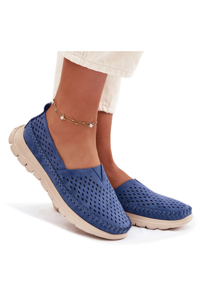 Sergio Leone Open Lightweight Women's Moccasins MK099H Blue 39
