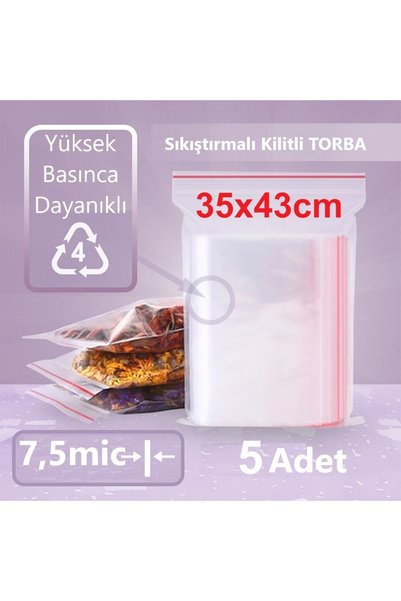 JokeyAmbalaj Kilitli Şeffaf Torba 35x43 Cm Aksesuar,Madeni Para,boncuk Ve Buz...
