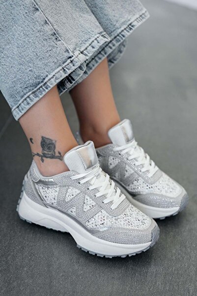 Parponi Telles Women's Thick Soled Stone Snekaers Gray