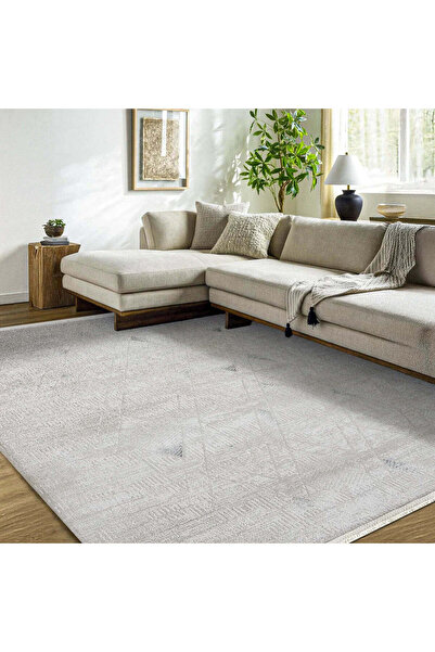 halinet Halı.Net White Modern Washable Non-Slip Living Room Carpet Lxs-Moda-1...