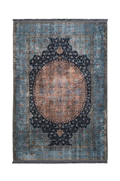 halinet Halı.Net Anthracite Vintage Antique Washable Living Room Carpet Pia-C...