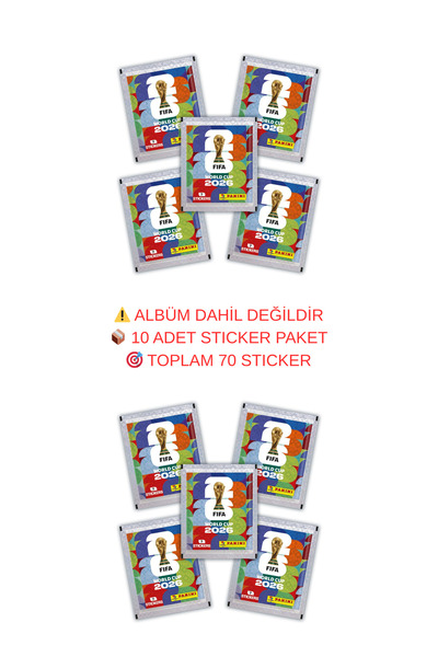 TOYFEST 10 Paket (70 Sticker) FIFA World Cup 2026 Panini STICKER Resmi Koleks...