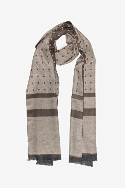 ALTINYILDIZ CLASSICS Men's Beige-Brown Patterned Standard Fit Scarf