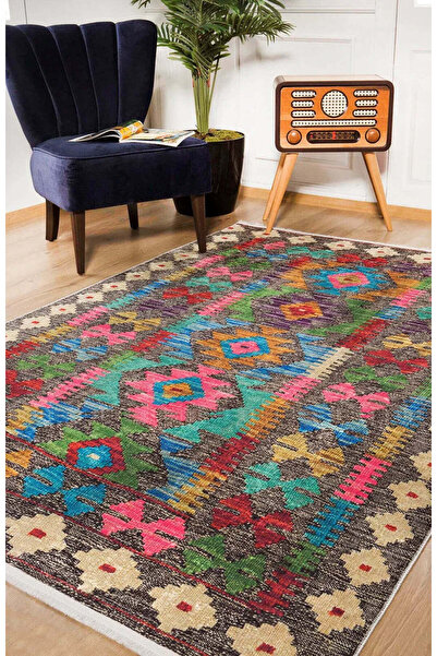 halinet Halı.Net Multi-Colored Modern Washable Non-Slip Living Room Carpet Ha...