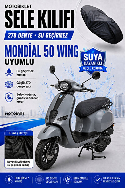 Motobros Husă pentru șa motocicletei MONDİAL 50 WİNG Compatibilă, impermeabil...