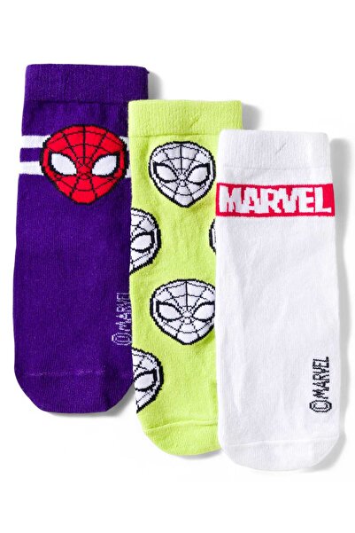 Pine Kids Marvel جوارب مضادة للبكتيريا بطول الكاحل مطبوعة برسومات أفنجرز، عبو...