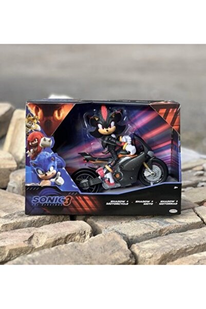 Jakks Pacific SONIC 3 Shadow, Ariciul + Figurina de Acțiune MOTORRAD Motocicl...