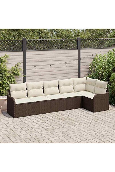 vidaxl Set de canapele pentru gradina 6 pcs Maro poliratan