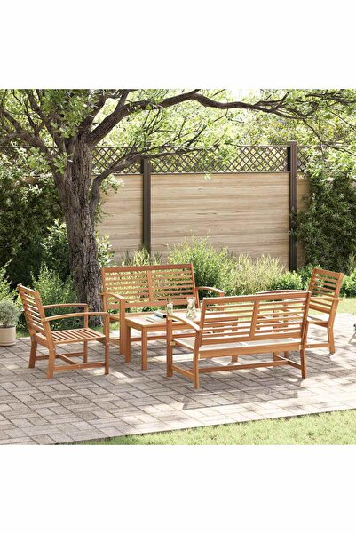 vidaxl Set de canapele pentru gradina 5 pcs Lemn solid de tec