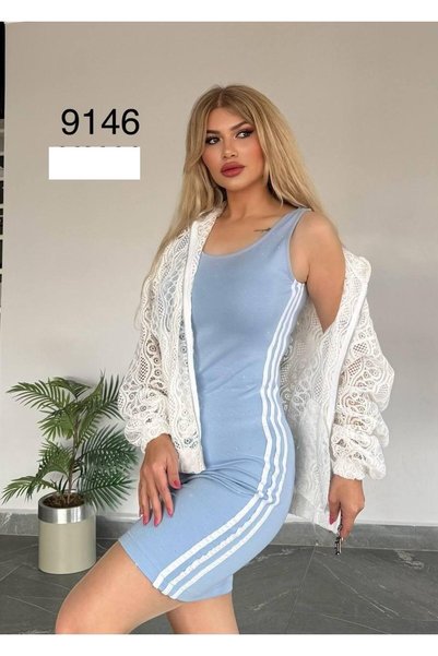BONYVA BELLA BOUTİQUE Women's High Quality Bomber Jacket Flexible Lycra Dress Set