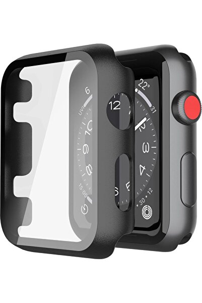 ZTECH Hard PC Case with Tempered Glass Screen Protector for Apple Watch Serie...