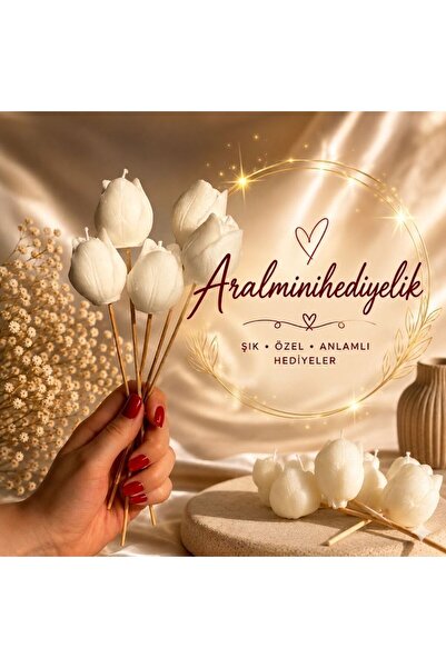 aralmini 36 Adet Lale Mum - El Yapımı Tasarım Mum - Şık ve Anlamlı Hediye