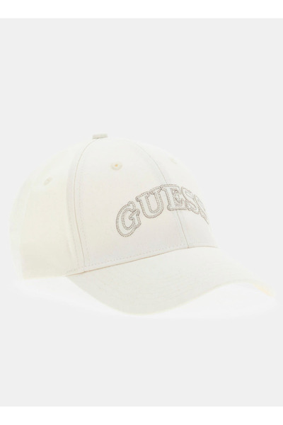 Guess Beyaz Erkek Logo Baskılı Şapka M6GZ08W2057-G018 Beyaz Şapka