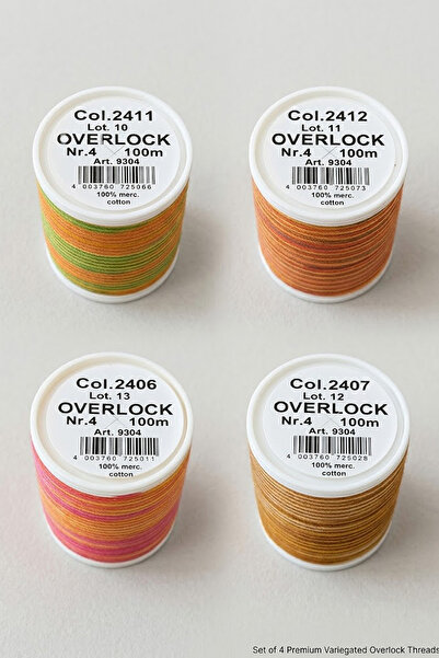 Madeira Cotona Nr4 Medium Thick Marbled Decorative Overlock, Embroidery, Quil...