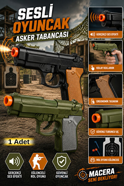 Tamsena Store Sesli Oyuncak Asker Tabancası Çocuk Polis ve Asker Rol Oyunu Oy...