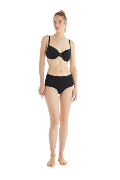 Blackspade 1307 Black Cotton Special Area Towel High Waist Panties