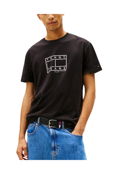 Tommy Hilfiger Ανδρικό T-shirt Μαύρο Tommy Jeans DM0DM22317-BDS