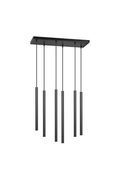 Emibig Lustră suspendată modernă SELTER 6, neagră, din metal/aluminiu negru m...