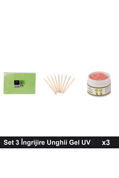 Makeup Set 3 Îngrijire Unghii - Servetele 900buc, Betisoare Portocal 10buc, G...