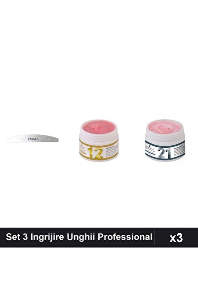 Makeup Set 3 Unghii: Pila Emma 120/150 + 2x Gel Constructie UV LED FSM 15g