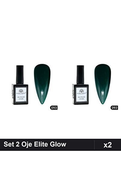 Makeup Set of 2 Global Fashion Elite Glow Semi-Permanent Nail Polish 15ml, Sh...